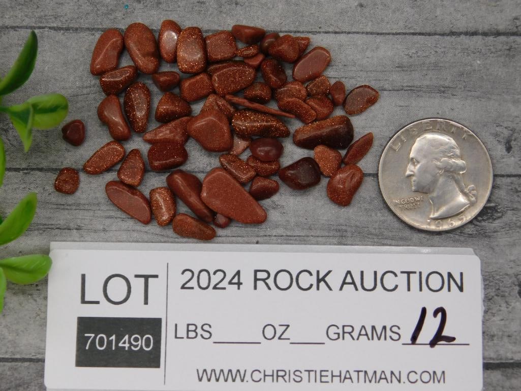 GOLDSTONE CHIPS ROCK STONE LAPIDARY SPECIMEN - 3