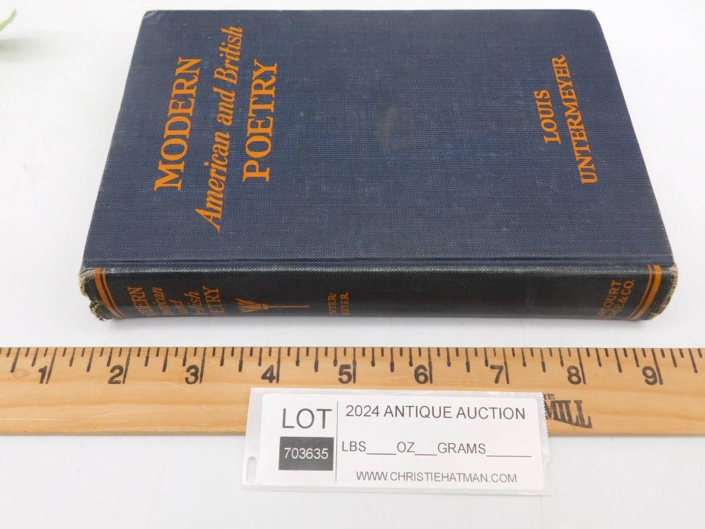 Modern American and British Poetry BOOK by Louis Untermeyer (1922) VINTAGE ANTIQUE: Modern American and British Poetry BOOK by Louis Untermeyer (1922) VINTAGE ANTIQUE