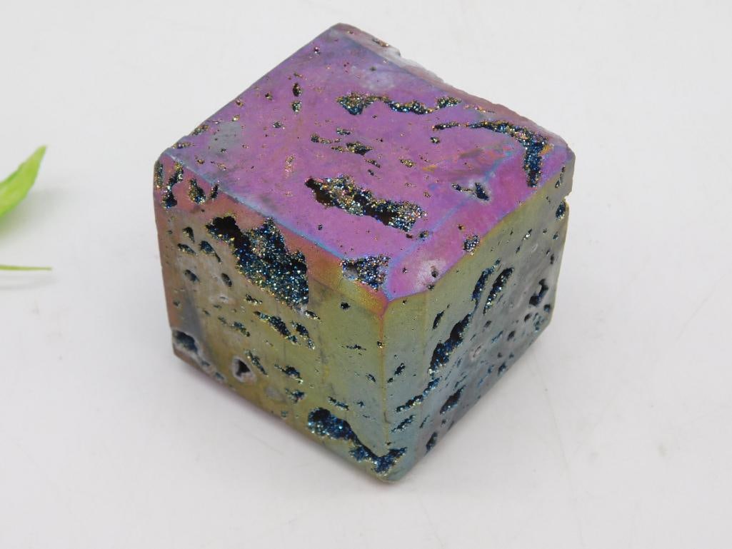 DRUZY TITANIUM CUBE ROCK STONE LAPIDARY SPECIMEN: DRUZY TITANIUM CUBE ROCK STONE LAPIDARY SPECIMEN