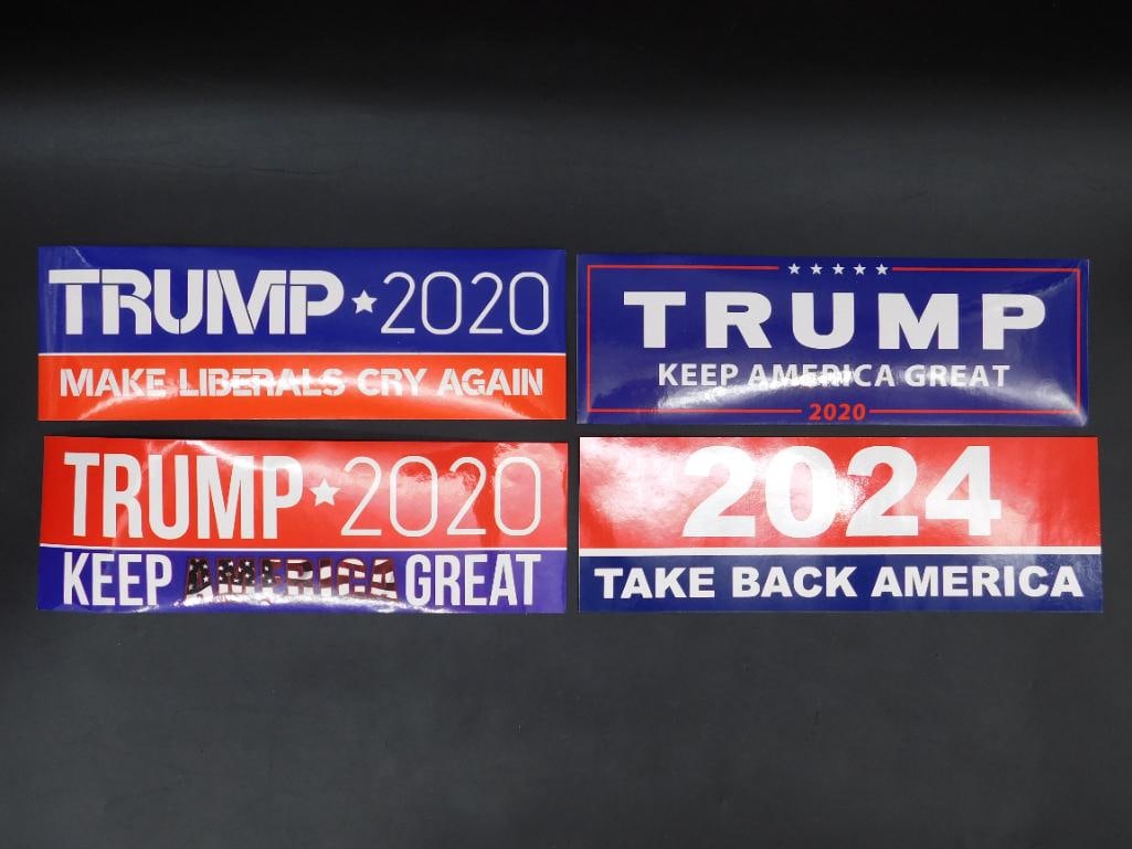 Set of Four Trump 2020 and 2024 Political Stickers: Set of Four Trump 2020 and 2024 Political Stickers