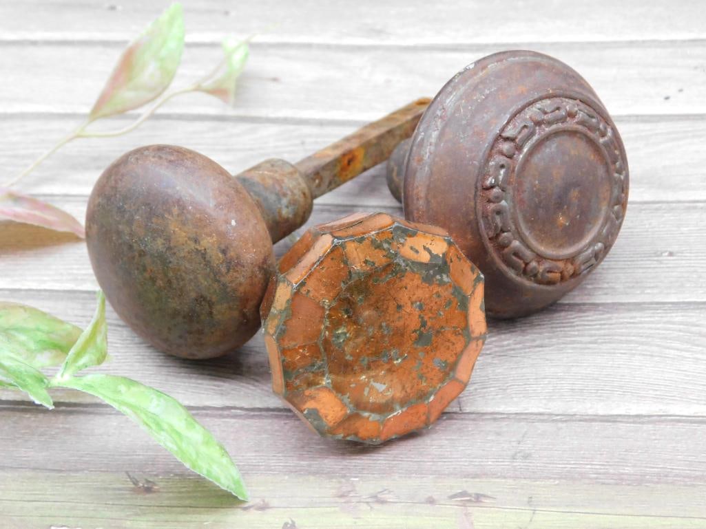 Set of Three Decorative Door Knobs with Wear (1 of 3)