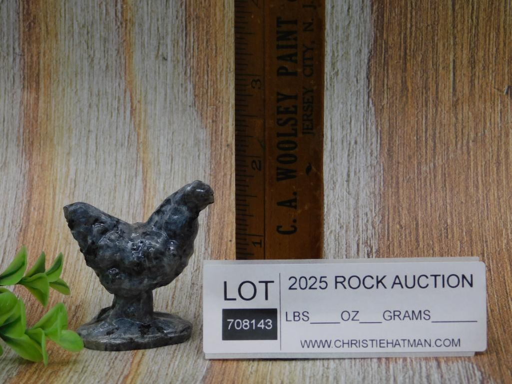 Dark Stone Sculpture of Bird on Base (1 of 1)