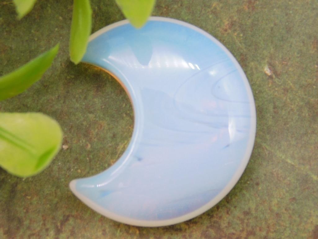 Moon-Shaped Polished Opalite ROCK STONE LAPIDARY SPECIMEN: Moon-Shaped Polished Opalite ROCK STONE LAPIDARY SPECIMEN