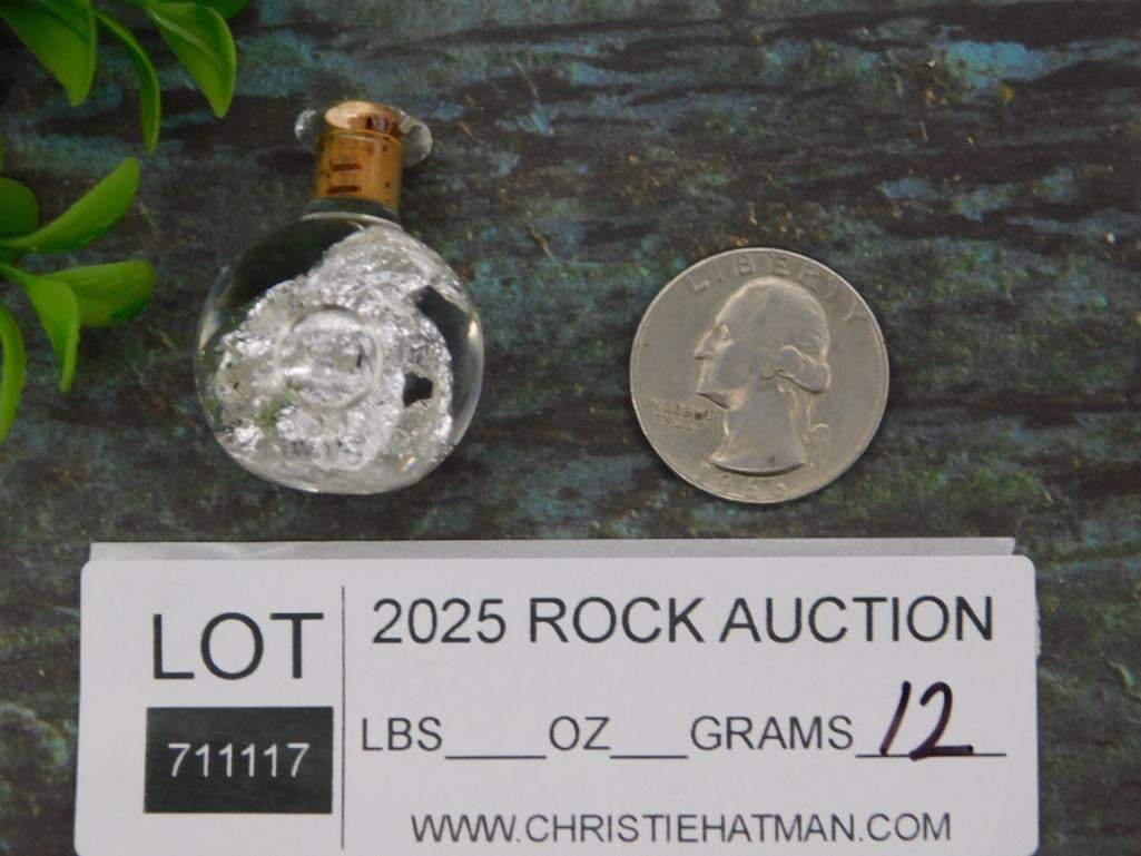 Glass Vial With Cork and Crystalline Contents: Glass Vial With Cork and Crystalline Contents
