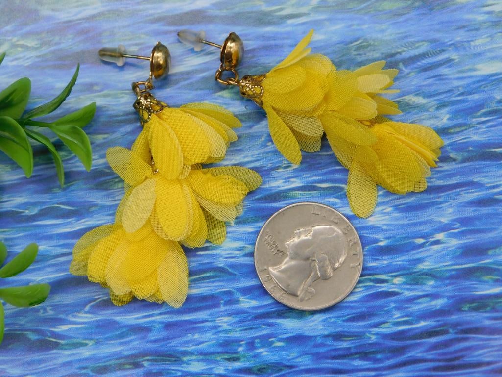 Yellow Floral Earrings - 2