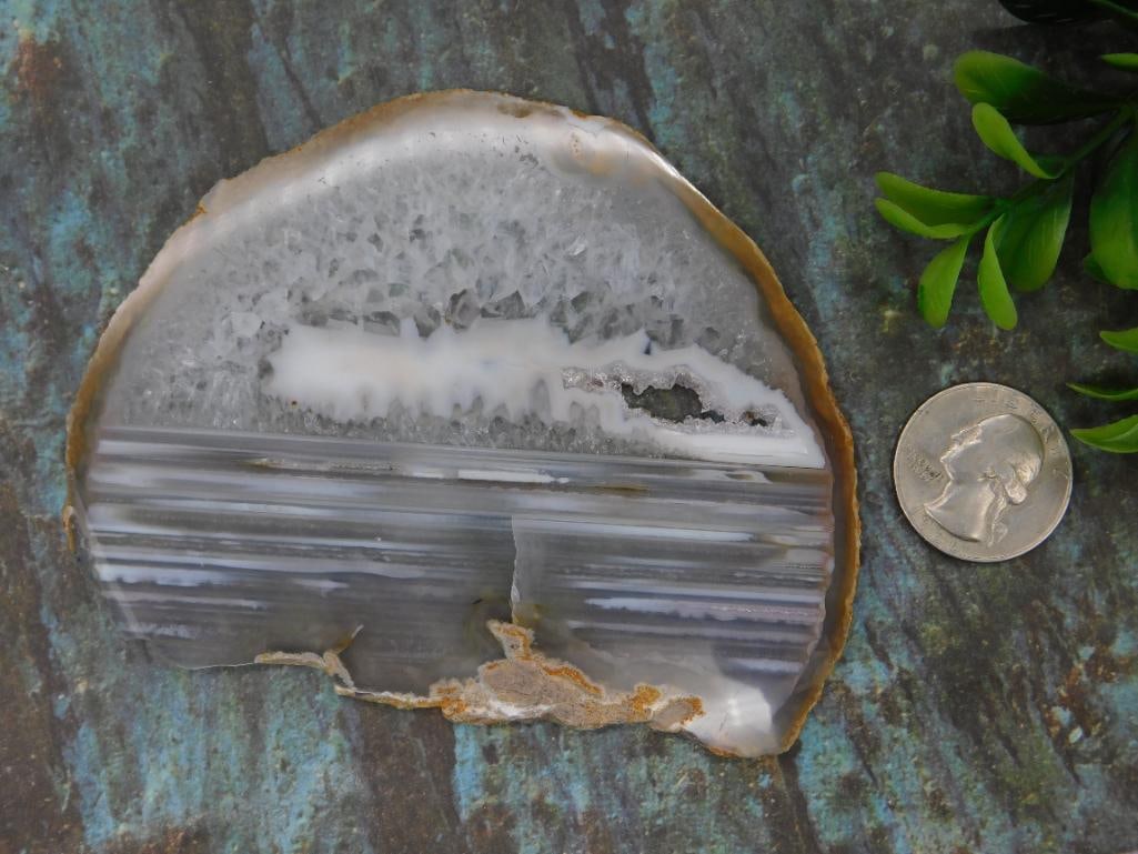 Water Level Agate Slice Rock Stone Lapidary Specimen - 2