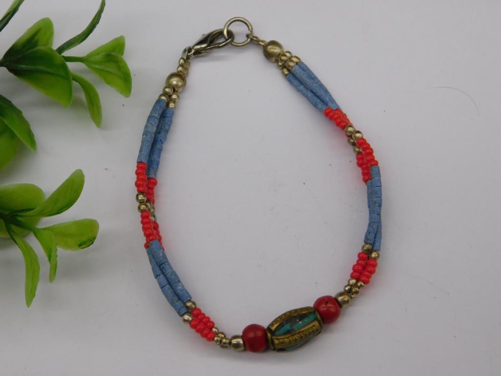 MIXED STONE BRACELET ROCK STONE LAPIDARY SPECIMEN: MIXED STONE BRACELET ROCK STONE LAPIDARY SPECIMEN
