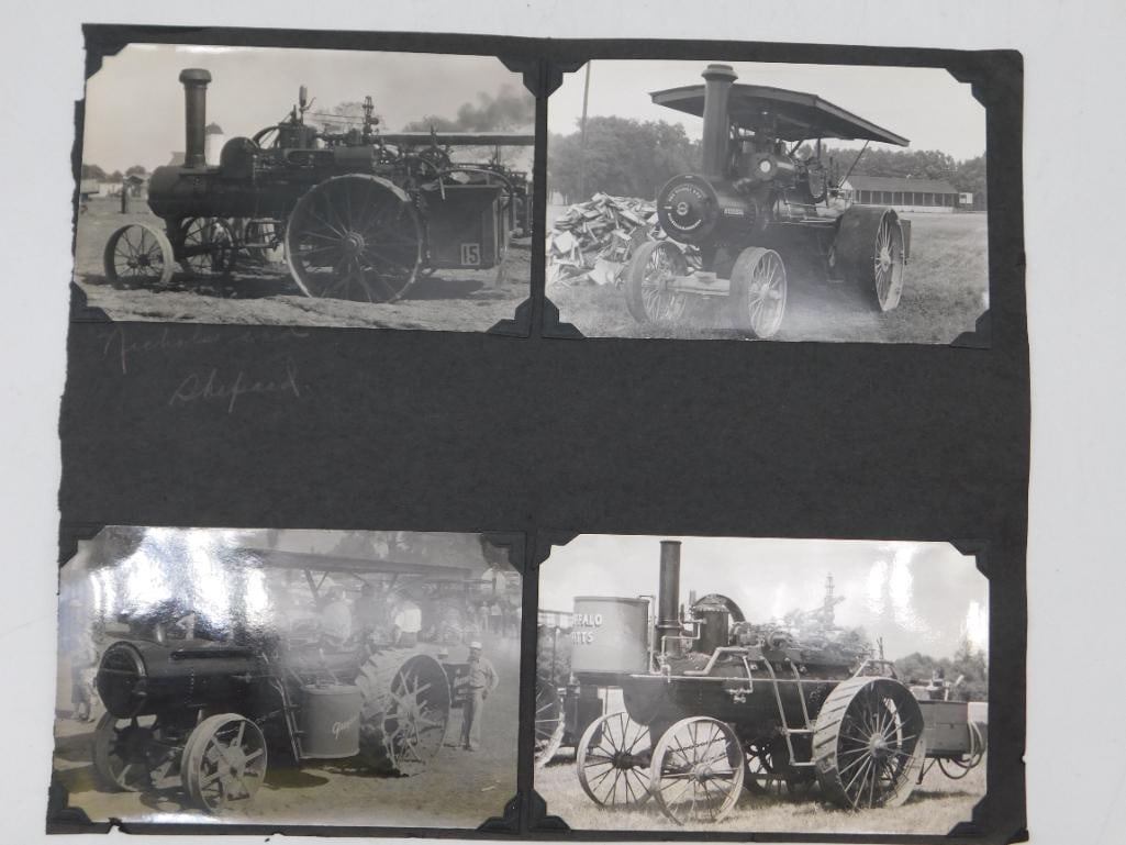 BLACK AND WHITE PHOTOS OF STEAM TRACTION ENGINE VINTAGE ANTIQUE (1 of 2)