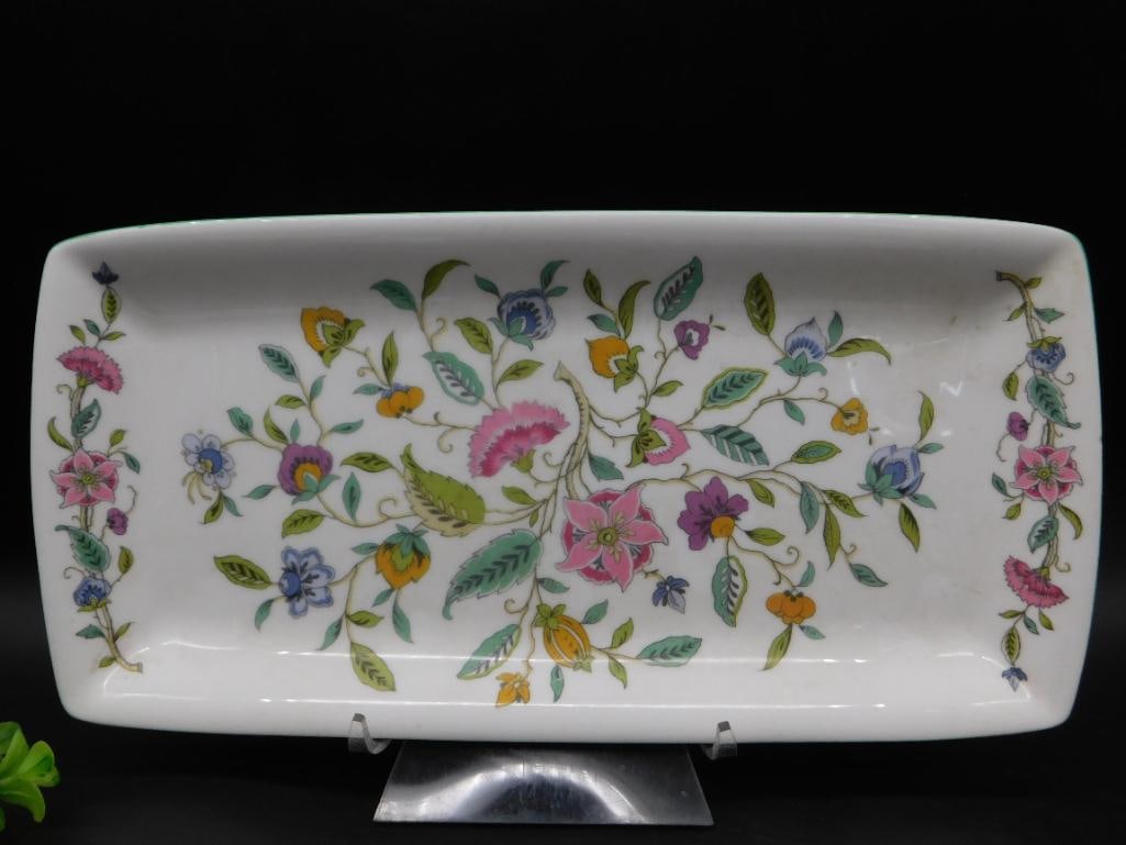 HADDON HALL BONE CHINA FLORAL TRAY VINTAGE ANTIQUE (1 of 3)