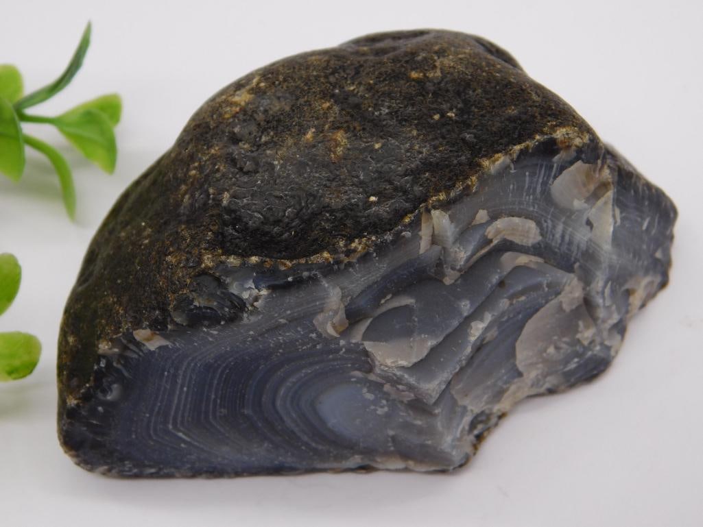 BLACK SKIN AGATE ROCK STONE LAPIDARY SPECIMEN: BLACK SKIN AGATE ROCK STONE LAPIDARY SPECIMEN