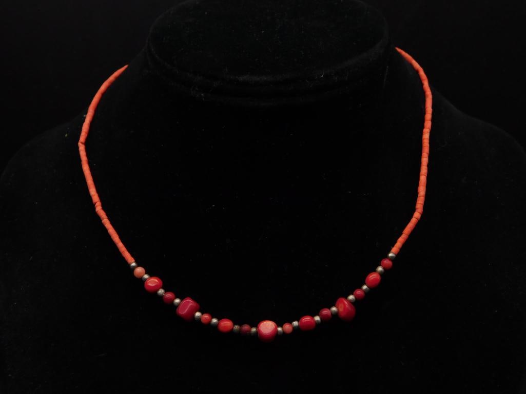 RED JASPER BEADED NECKLACE ROCK STONE LAPIDARY SPECIMEN: RED JASPER BEADED NECKLACE ROCK STONE LAPIDARY SPECIMEN — Part of our Discover Vintage Vault, Crystals and Gems auction at HATMAN'S Auctions! Please see photos for measurements and condition. YES,