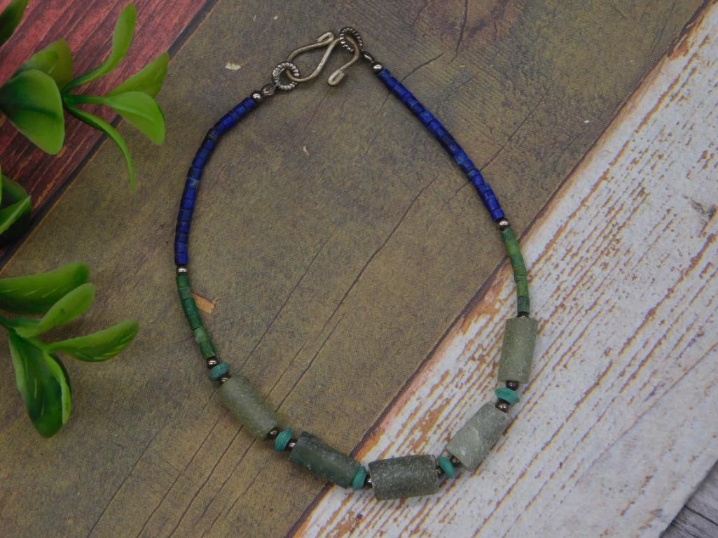 BEADED BRACELET ROCK STONE LAPIDARY SPECIMEN: BEADED BRACELET ROCK STONE LAPIDARY SPECIMEN — Part of our Discover Vintage Vault, Crystals and Gems auction at HATMAN'S Auctions! Please see photos for measurements and condition. YES, we have