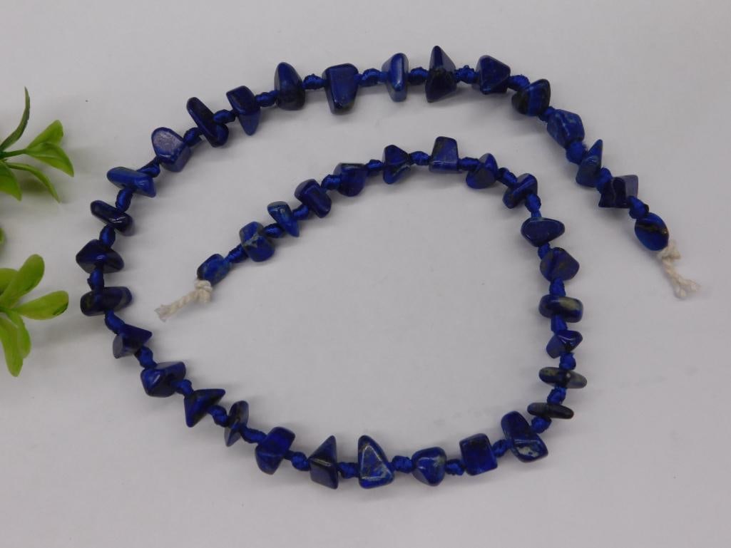 LAPIS LAZULI BEADS ROCK STONE LAPIDARY SPECIMEN: LAPIS LAZULI BEADS ROCK STONE LAPIDARY SPECIMEN — Part of our Discover Vintage Vault, Crystals and Gems auction at HATMAN'S Auctions! Please see photos for measurements and condition. YES, we have