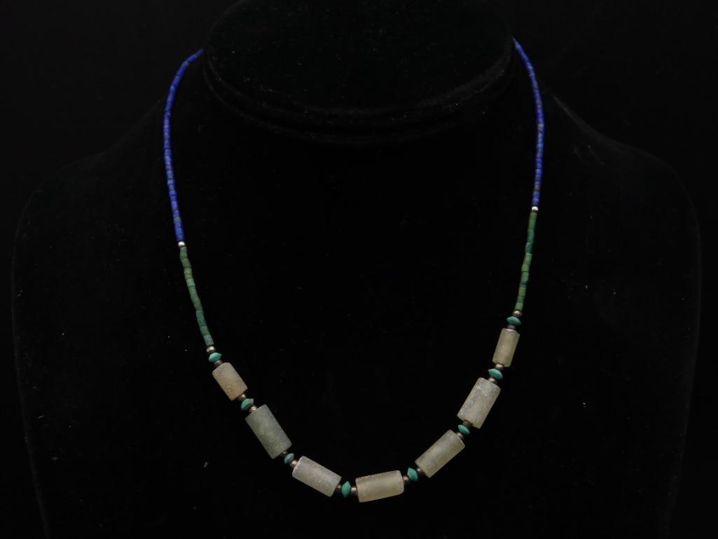 MIXED STONE NECKLACE ROCK STONE LAPIDARY SPECIMEN: MIXED STONE NECKLACE ROCK STONE LAPIDARY SPECIMEN — Part of our Discover Vintage Vault, Crystals and Gems auction at HATMAN'S Auctions! Please see photos for measurements and condition. YES, we
