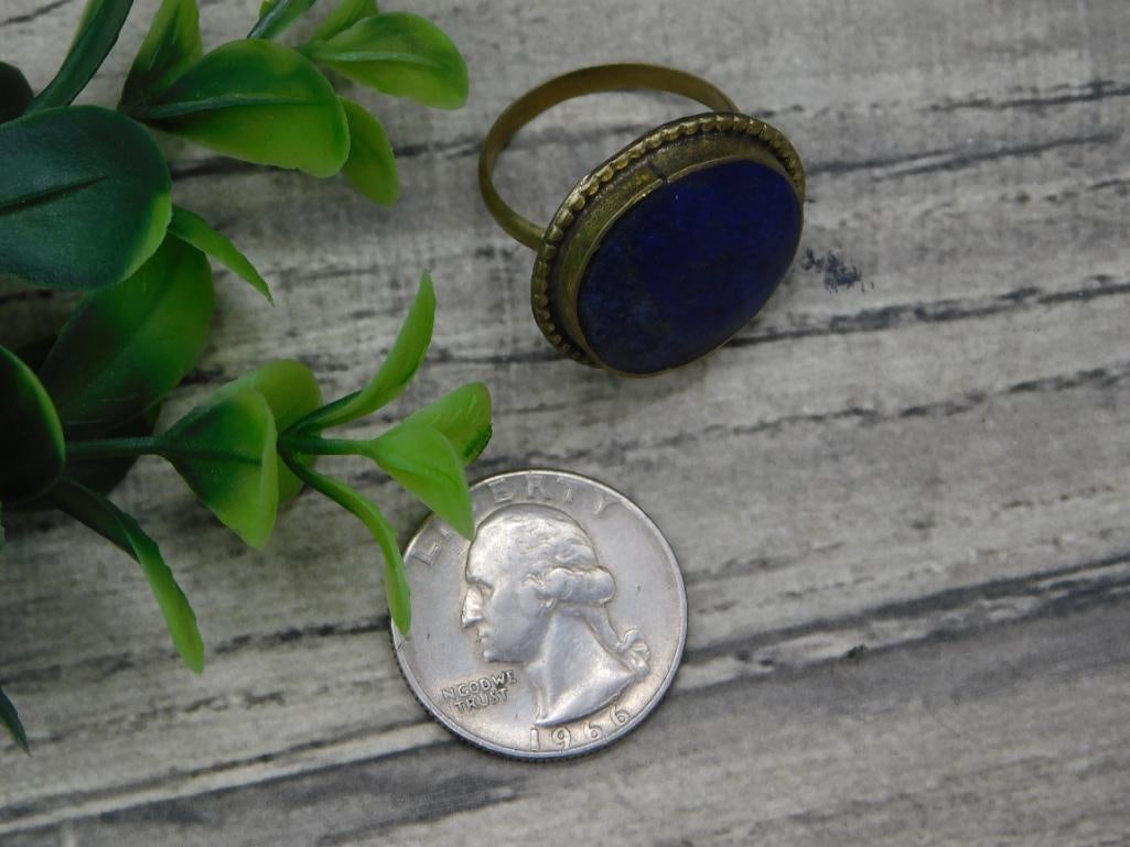 LAPIS LAZULI RING ROCK STONE LAPIDARY SPECIMEN - 2