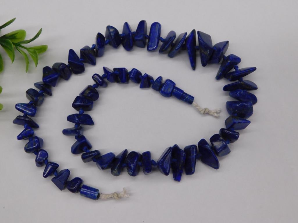 LAPIS LAZULI BEADS ROCK STONE LAPIDARY SPECIMEN: LAPIS LAZULI BEADS ROCK STONE LAPIDARY SPECIMEN — Part of our Discover Vintage Vault, Crystals and Gems auction at HATMAN'S Auctions! Please see photos for measurements and condition. YES, we have