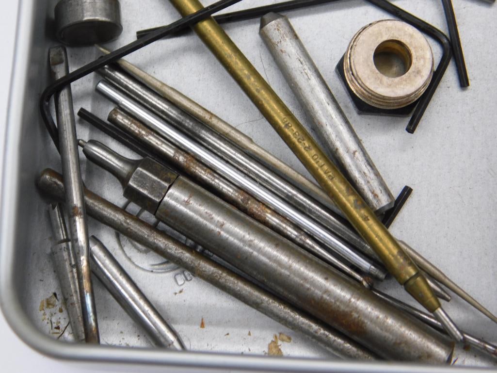 Metal Tools and Components in Tin Box WATCHMAKER WATCHMAKING TOOLS - 2