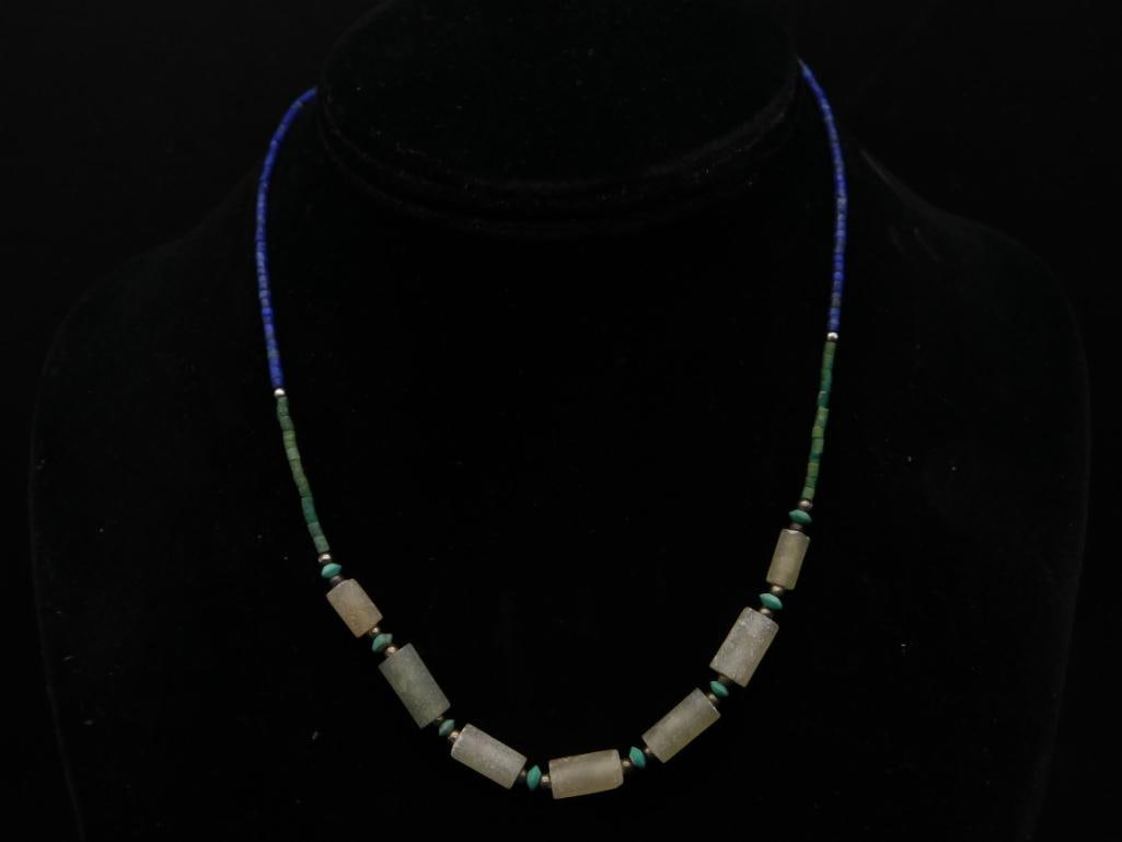 MIXED STONE NECKLACE ROCK STONE LAPIDARY SPECIMEN: MIXED STONE NECKLACE ROCK STONE LAPIDARY SPECIMEN — Part of our Discover Vintage Vault, Crystals and Gems auction at HATMAN'S Auctions! Please see photos for measurements and condition. YES, we