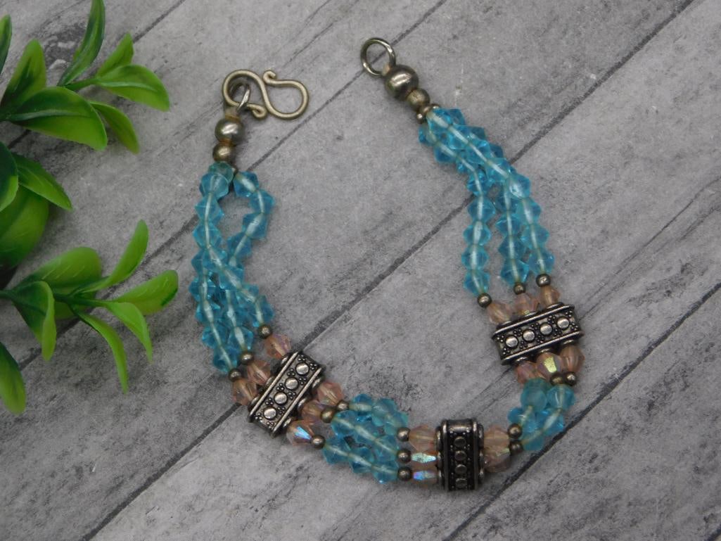 BEADED BRACELET ROCK STONE LAPIDARY SPECIMEN (1 of 2)