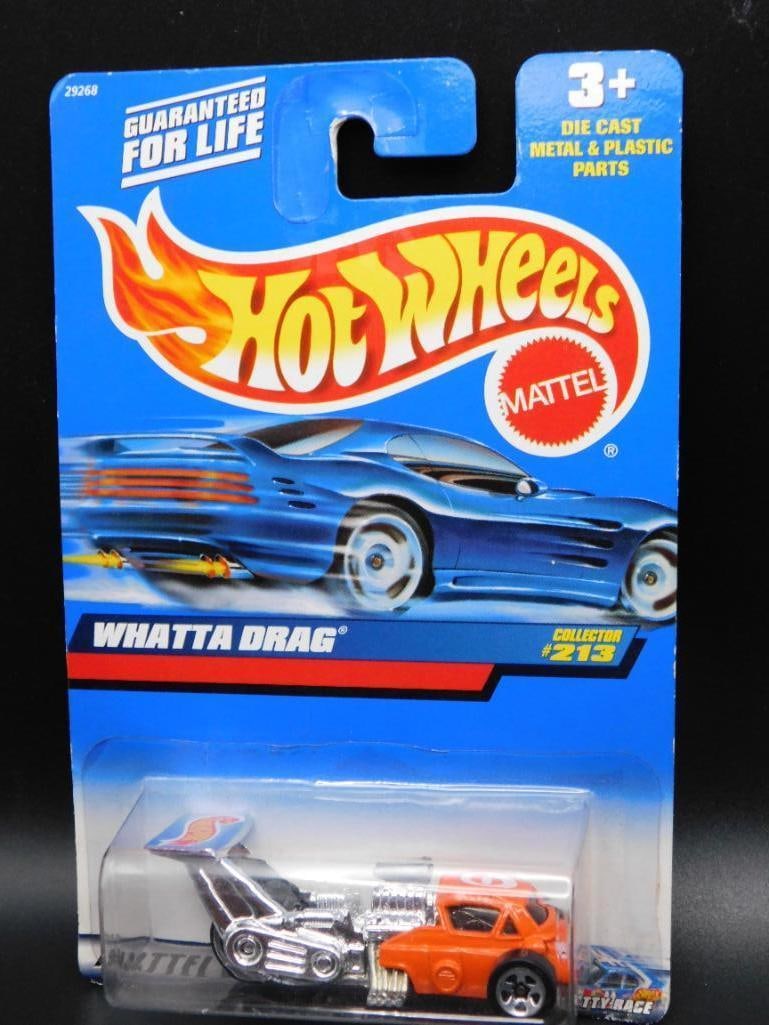 2000 Hot Wheels Whatta Drag Die-Cast Car: 2000 Hot Wheels Whatta Drag Die-Cast Car — Part of our Discover Vintage Vault, Crystals and Gems auction at HATMAN'S Auctions! Please see photos for measurements and condition. YES, we have in-house