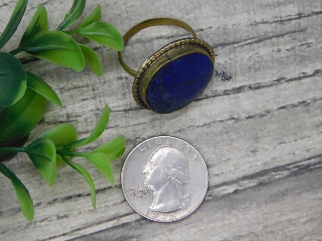 LAPIS LAZULI RING ROCK STONE LAPIDARY SPECIMEN - 2