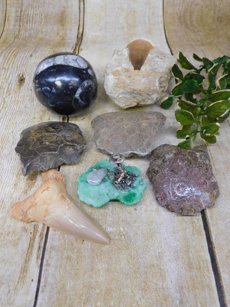 MIXED LOT ROCK STONE LAPIDARY SPECIMEN: MIXED LOT ROCK STONE LAPIDARY SPECIMEN — Part of our Discover Sunken Cove, Crystals and Gems auction at HATMAN'S Auctions! Please see photos for measurements and condition. YES, we have in-house shi