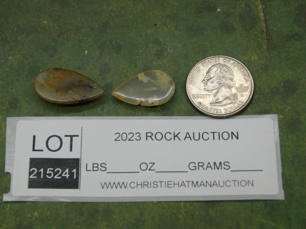 PLUME AGATE CABOCHONS ROCK STONE LAPIDARY SPECIMEN - 2