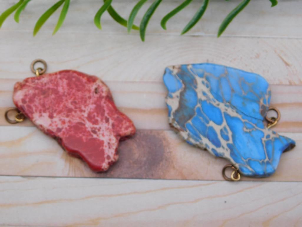 IMPRESSION JASPER PENDANTS ROCK STONE LAPIDARY SPECIMEN (1 of 2)