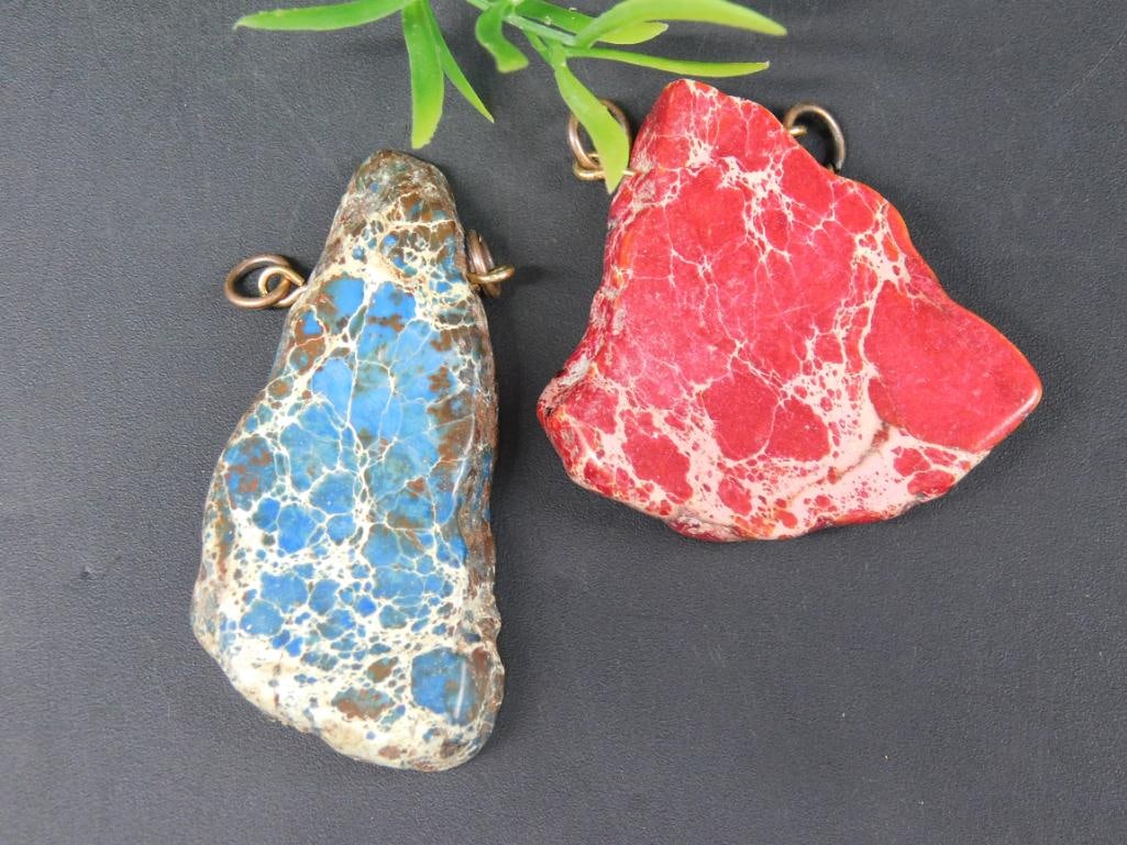 IMPRESSION JASPER PENDANTS ROCK STONE LAPIDARY SPECIMEN (1 of 2)