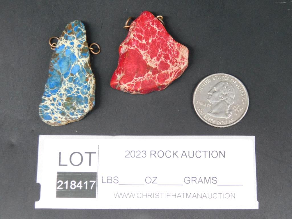 IMPRESSION JASPER PENDANTS ROCK STONE LAPIDARY SPECIMEN - 2