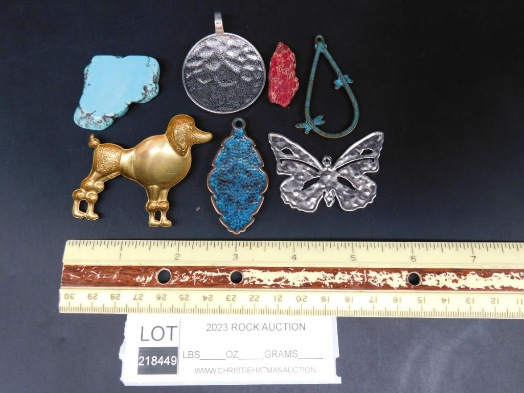 MIXED PENDANTS ROCK STONE LAPIDARY SPECIMEN - 2