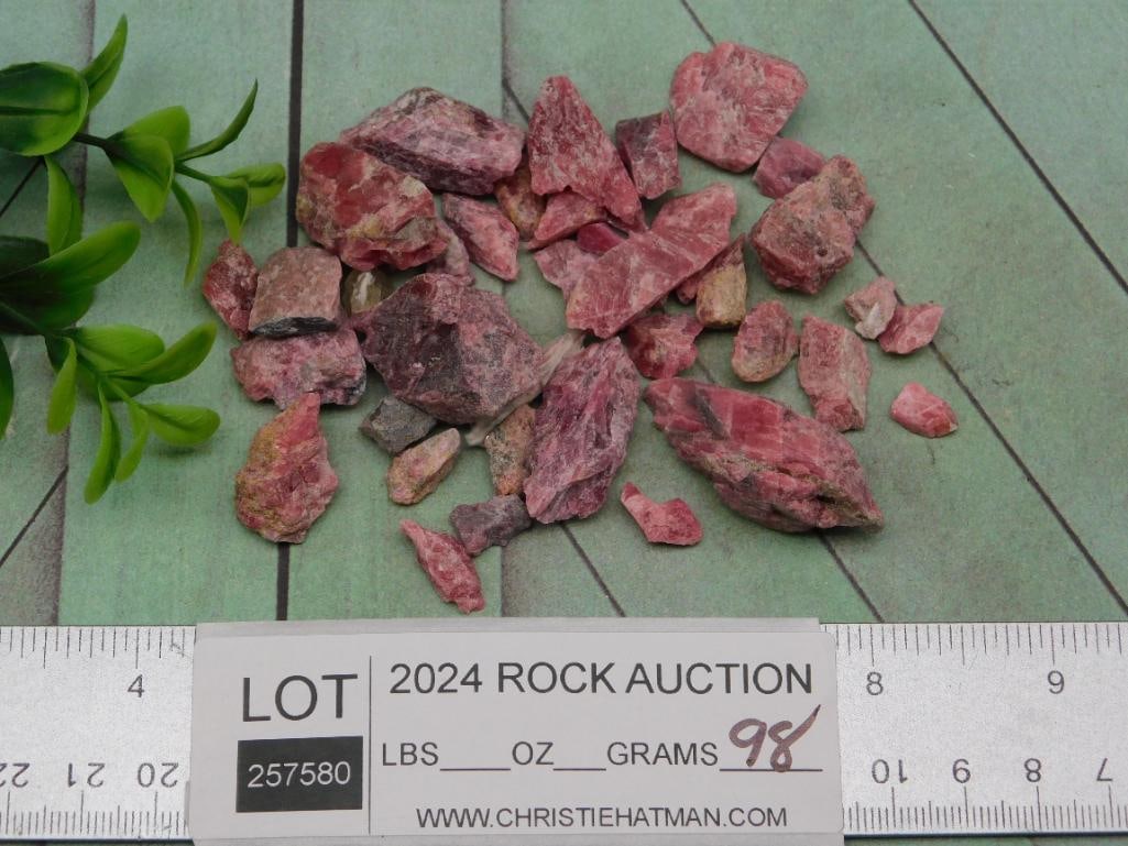GEM RHODONITE ROCK STONE LAPIDARY SPECIMEN - 3