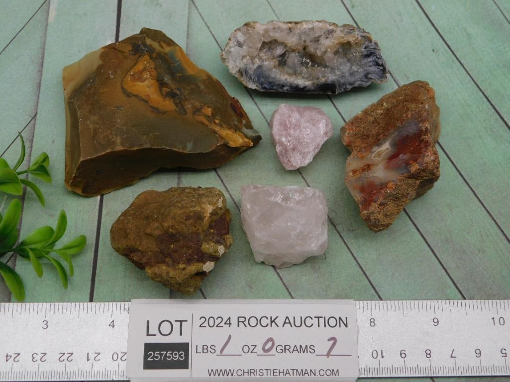 MIXED ROUGH LOT ROCK STONE LAPIDARY SPECIMEN - 3