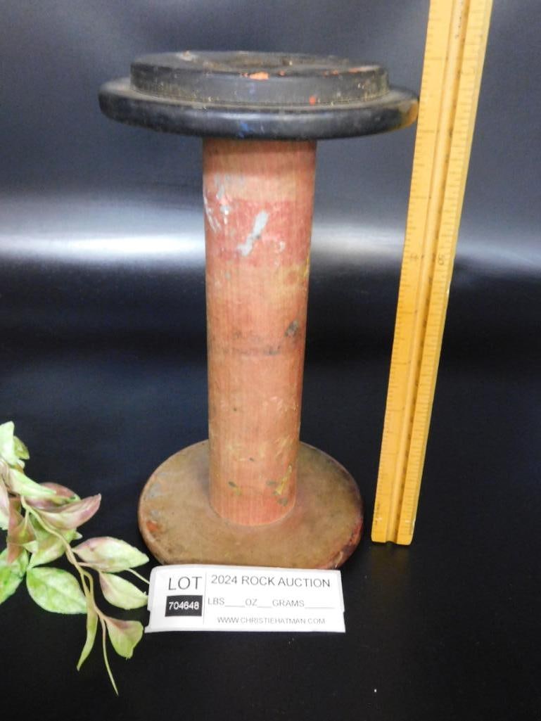 Wooden Textile Spool With Black End Cap - 3