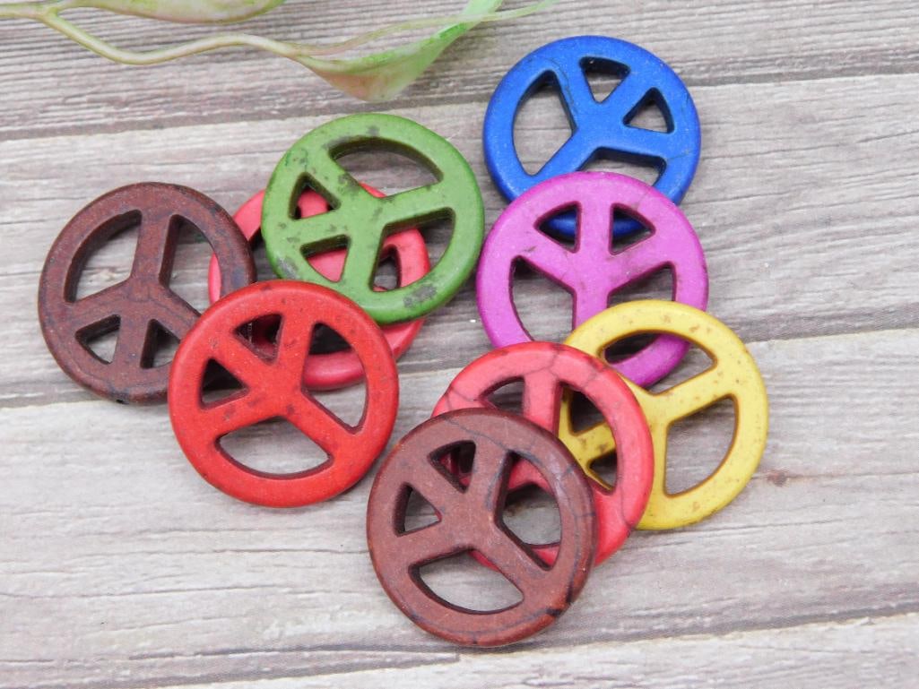 Colorful Wooden Peace Sign Buttons (1 of 2)