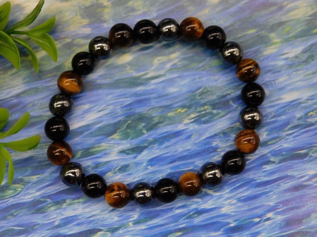 Beaded Stretch Bracelet ROCK STONE LAPIDARY SPECIMEN: Beaded Stretch Bracelet ROCK STONE LAPIDARY SPECIMEN