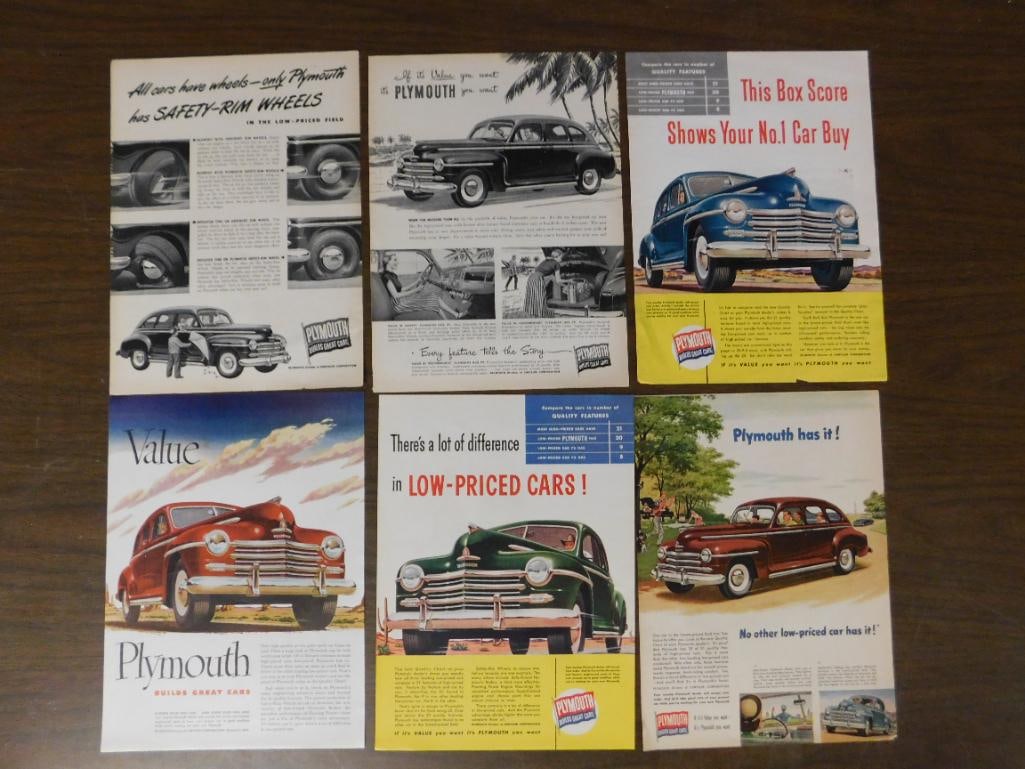 Plymouth Advertising Automobilia Inserts Vintage Antique Ephemera: Plymouth Advertising Automobilia Inserts Vintage Antique Ephemera