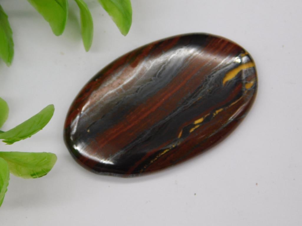 TIGER IRON CABOCHON ROCK STONE LAPIDARY SPECIMEN (1 of 2)