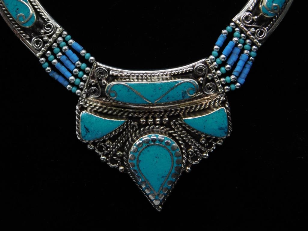 TURQUOISE NECKLACE ROCK STONE LAPIDARY SPECIMEN - 2