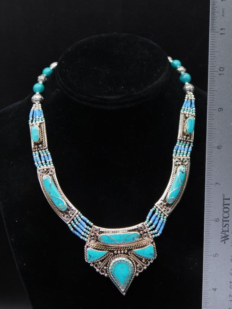 TURQUOISE NECKLACE ROCK STONE LAPIDARY SPECIMEN - 3