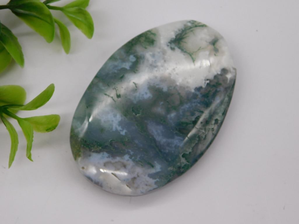 MOSS PLUME AGATE ROCK STONE LAPIDARY SPECIMEN: MOSS PLUME AGATE ROCK STONE LAPIDARY SPECIMEN