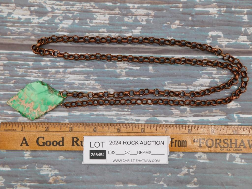 IMPRESSION JASPER PENDANT ON CHAIN NECKLACE - 2