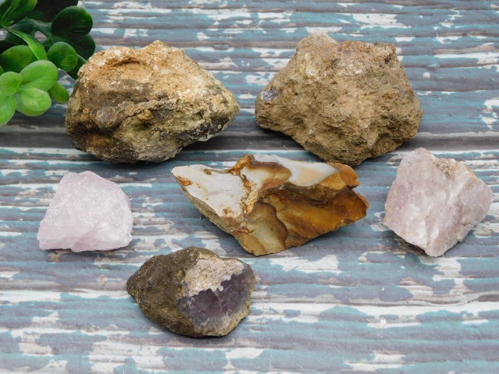 MIXED ROUGH LOT ROCK STONE LAPIDARY SPECIMEN (1 of 2)