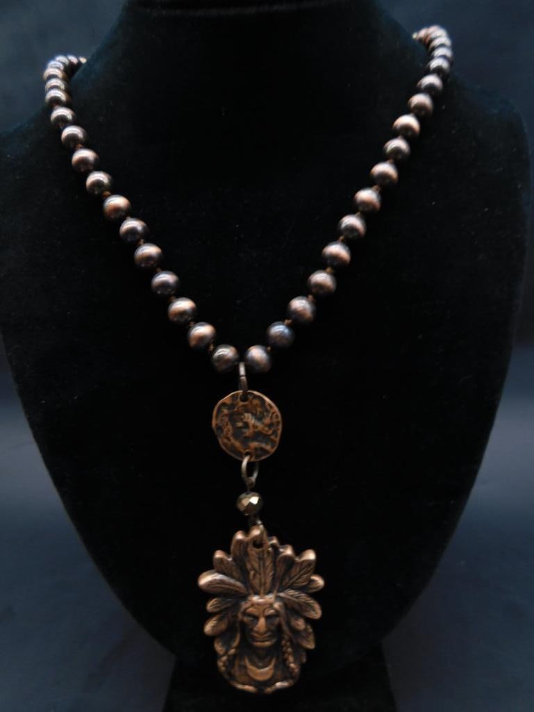 CHIEF PENDANT ON CHAIN NECKLACE - 2