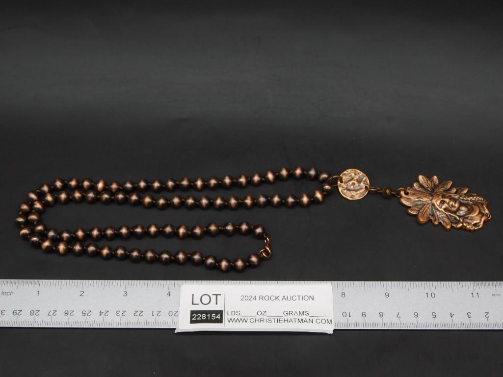CHIEF PENDANT ON CHAIN NECKLACE - 3
