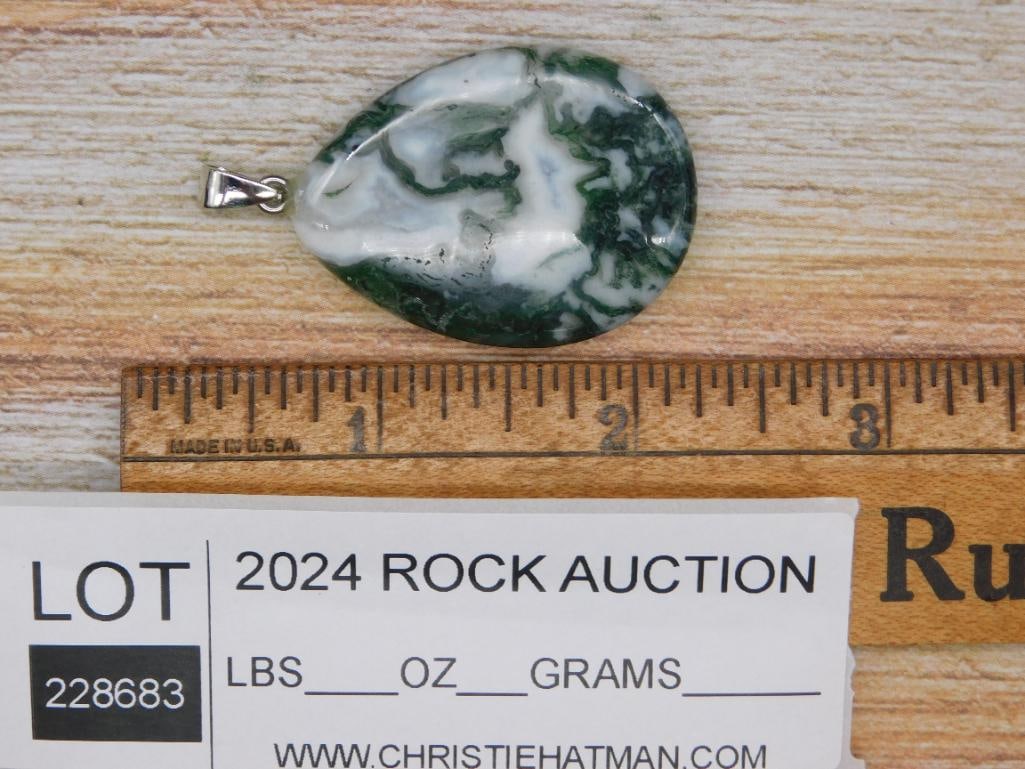 TREE AGATE PENDANT ROCK STONE LAPIDARY SPECIMEN - 2