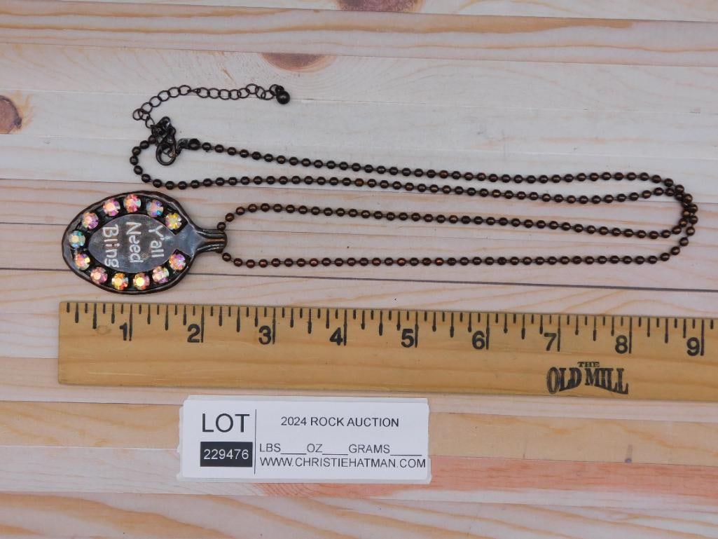 YALL NEED BLING SPOON NECKLACE - 2