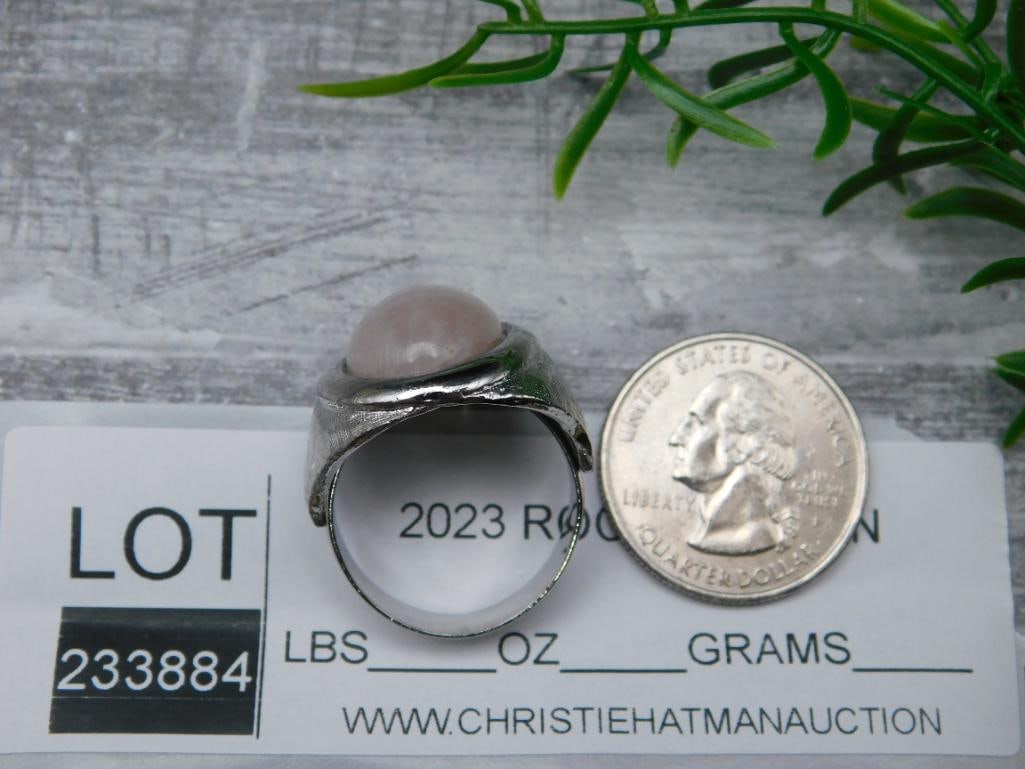 ROSE QUARTZ RING ROCK STONE LAPIDARY SPECIMEN - 2