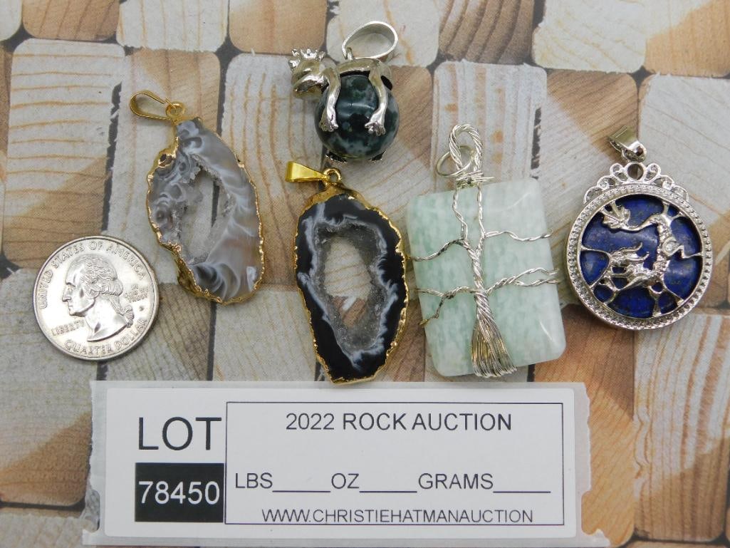 MIXED PENDANTS ROCK STONE LAPIDARY SPECIMEN - 2