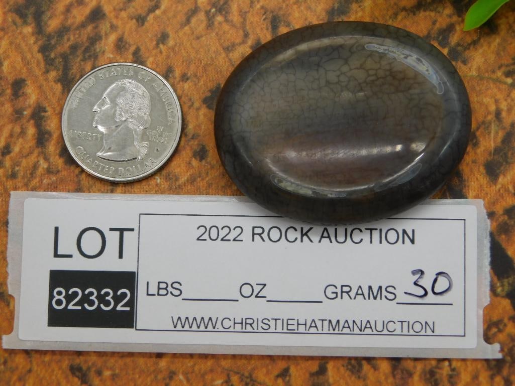 FIRE AGATE WORRY STONE ROCK STONE LAPIDARY SPECIMEN - 2